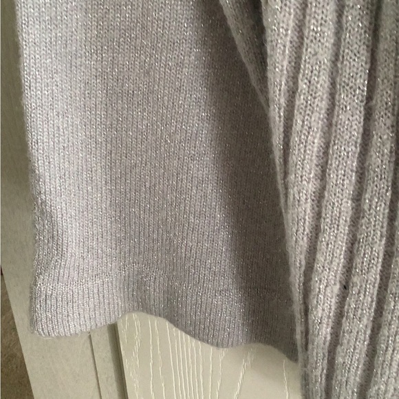 Sweater by Designers Originals silver sparkly crewneck ribbed medium - Picture 7 of 10